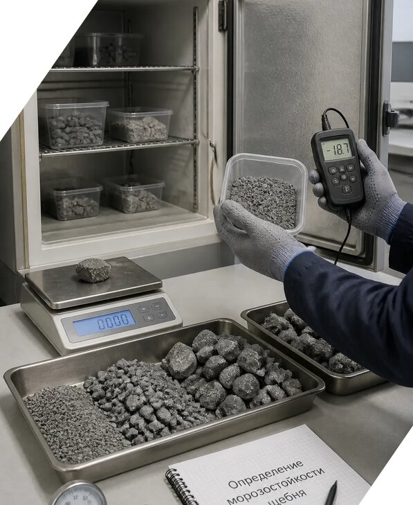 Определение морозостойкости щебня в Барабинске от 3555 р. | ЭкспертизаРоссия